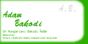 adam bakodi business card