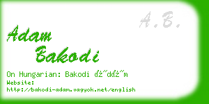 adam bakodi business card